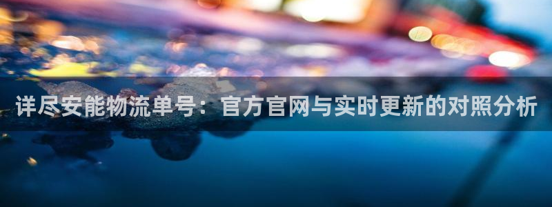 多多28麻将胡了：详尽安能物流单号：